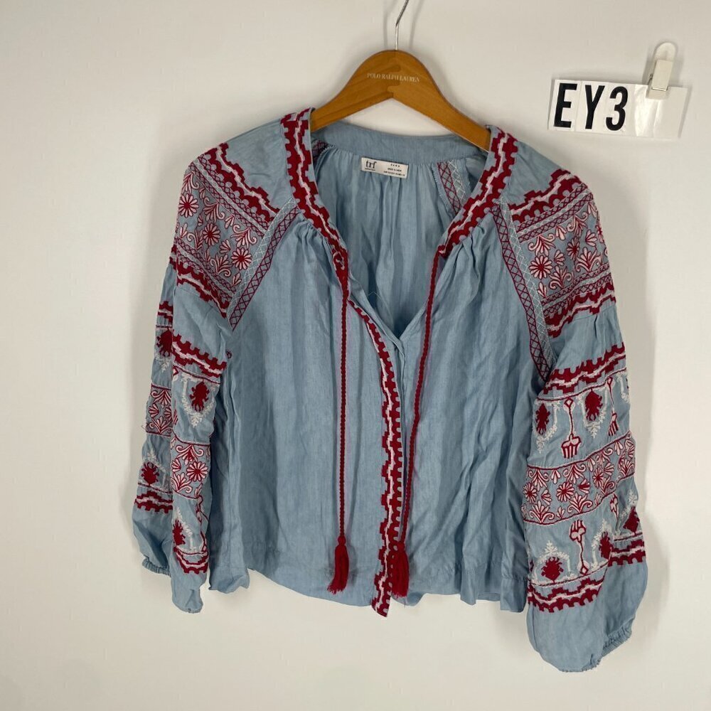 Zara embroidered peasant blouse XS - Picture 8 of 12